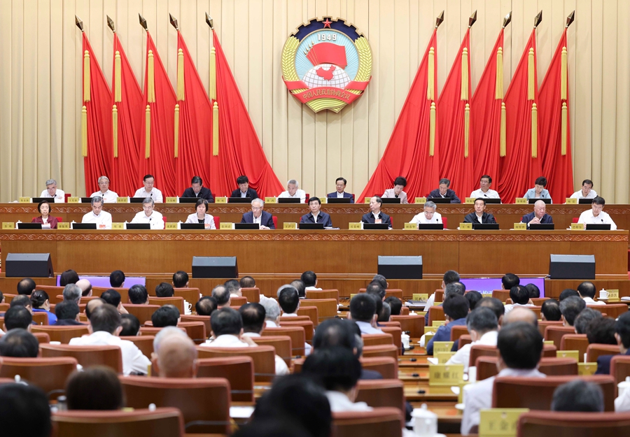 全國政協(xié)十四屆常委會(huì)第二次會(huì)議開幕 王滬寧出席